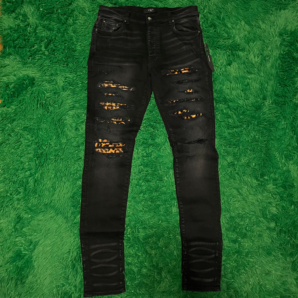 Amiri Thrasher Jeans Leopard Patch