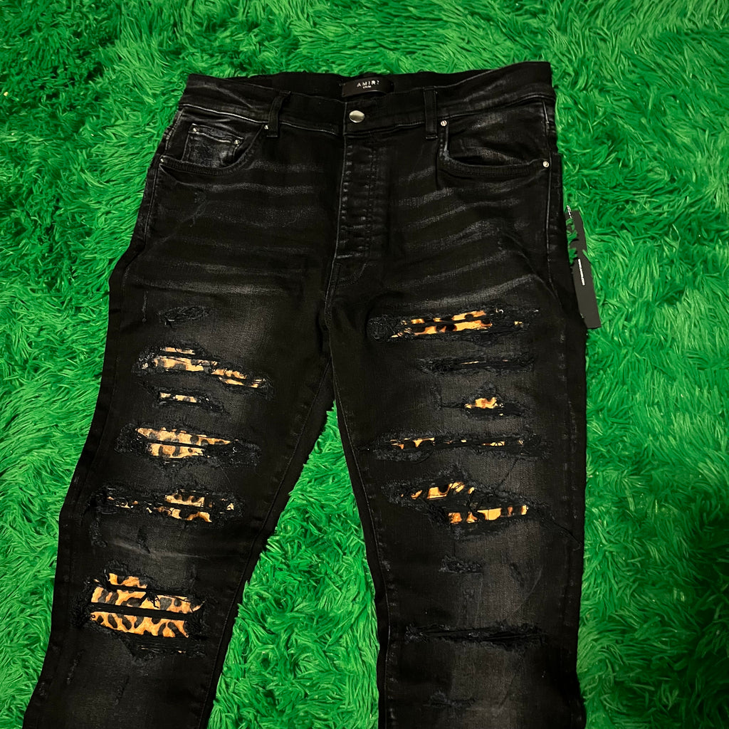 Amiri Thrasher Jeans Leopard Patch
