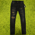 Amiri Black Leopard Thrasher Jeans