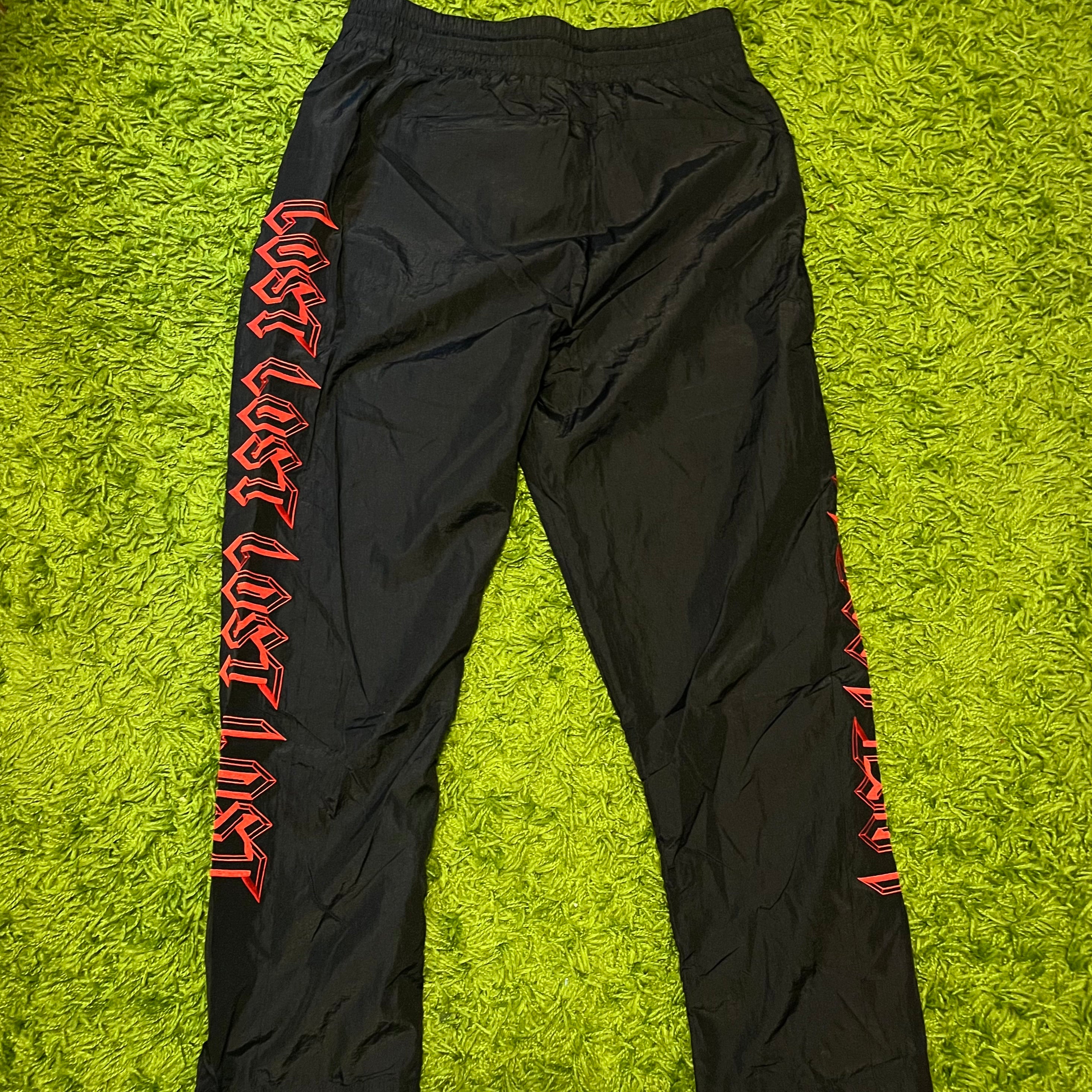 LOST INTRICACY black nylon V3 track pants
